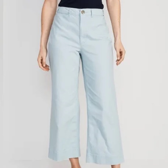 Old Navy Pants - 2 FOR $20 Old Navy Light Baby Blue High Rise Wide Let Crop Pants Size 4